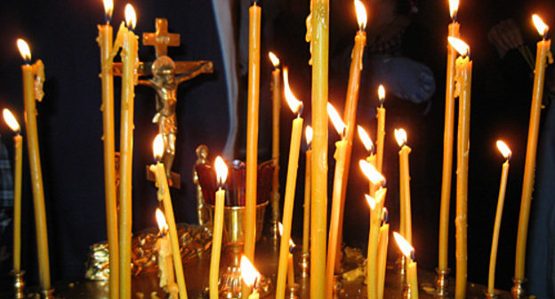 Memorial service on casualties of terror act at the marketplace in Vladikavkaz. Church of Great Martyr St George the Victorious, September 10, 2010. Photo by the "Caucasian Knot"

