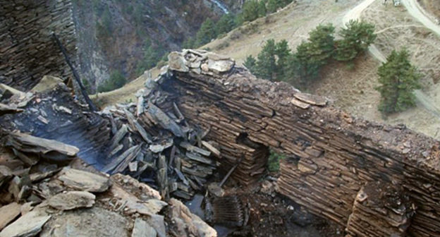 Tsibari village after fire, December 2, 2010. Photo by Chief Department of the Ministry for Emergencies for Dagestan