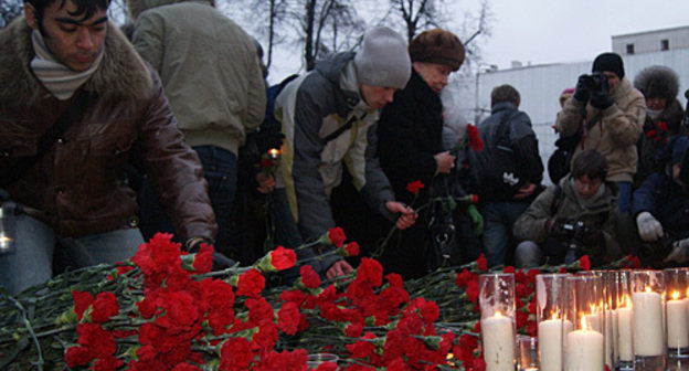 Commemoration of victims of terror act in the Domodedovo Airport, Moscow, January 27, 2011. Photo by the "Caucasian Knot"