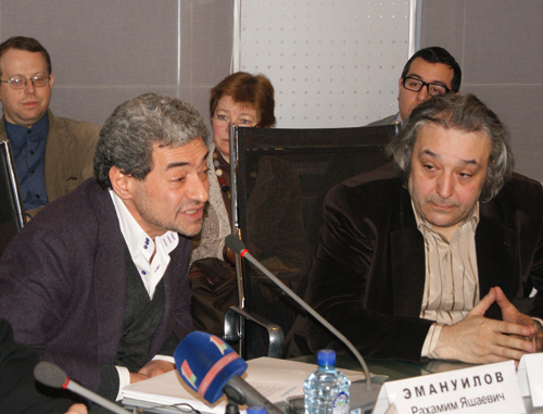 The participants of the roundtable held at the RIA "Novosti". Feb 18 2011. Foto by "Caucasian Knot".
