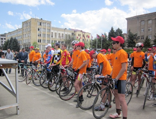 Nagorno-Karabakh. Participants of International Cyclists' Races that started on May 6, 2011, in Stepanakert. Photo by the "Caucasian Knot"