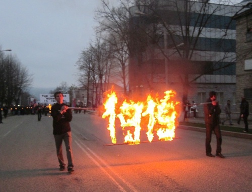 Torchlight march in memory of the victims of the Armenian Genocide in the Ottoman Empire. Nagorno-Karabakh, Stepanakert, April 23, 2011. Photo by the "Caucasian Knot"