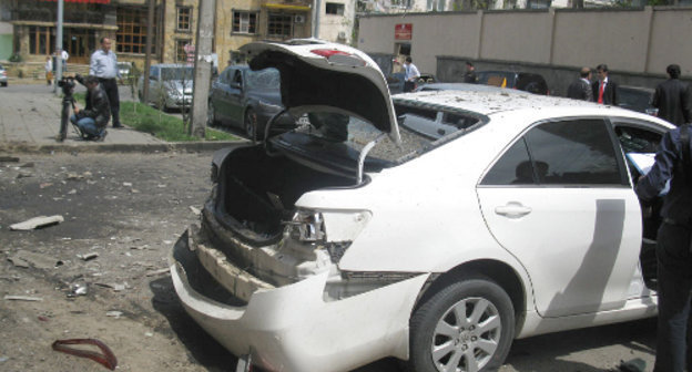 Place of self-explosion of a suicide bomber in Makhachkala, May 10, 2011. Photo by the "Caucasian Knot"