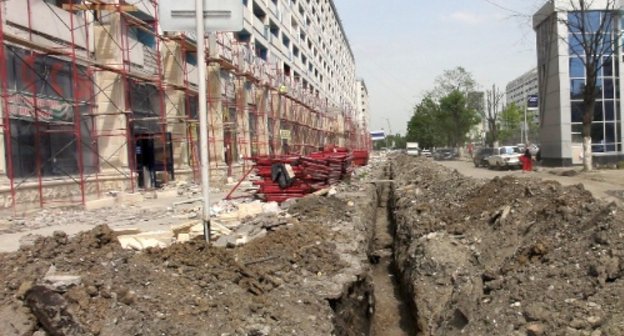 Reconstruction of Akhmad Kadyrov Avenue in Grozny. Photo from the website of the Ministry for Housing and Municipal Facilities of the Chechen Republic (http://mgkhs.ru)