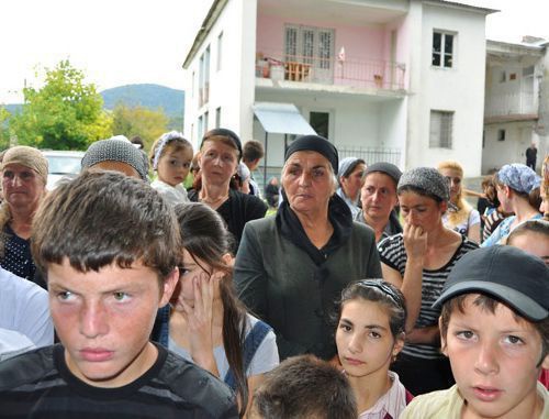 Village of Duisi, Georgia, Pankisi Gorge. Rally against detention of Asmat (Shorena) Khangoshvili, September 19, 2011. Photo: ick.ge