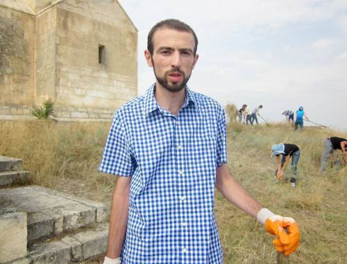 Armen Sarkisyan, one of the organizers of the initiative "Let's Preserve Historic Monuments". Nagorno-Karabakh, Tigranakert, Vankasar Church, Martakert District, September 25, 2011. Photo by Alvard Grigoryan for the "Caucasian Knot"