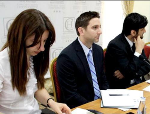 Participants of the seminar for judges and lawyers organized by the "Union of European Rights". Lusine Akopyan (left), Chair of the Union, Yerevan, November 1-3, 2011. Courtesy of Ela.am
 