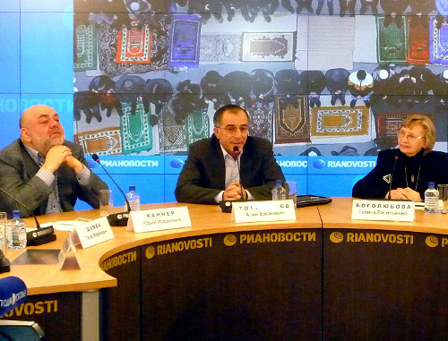 Participants of the roundtable on "Russia's Interethnic and Inter-Confessional Challenges", held on January 24, 2012, in Moscow at the RIA "Novosti". Photo by Karina Gadjieva for the "Caucasian Knot"