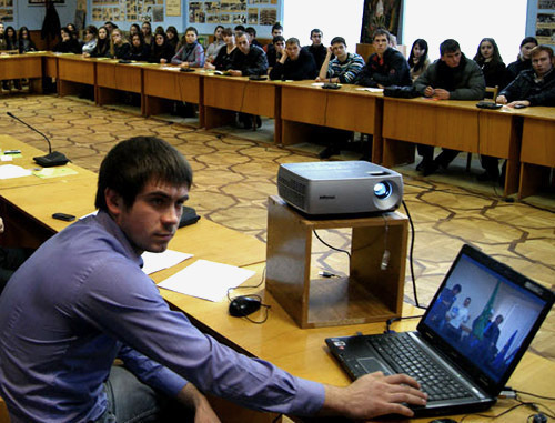 Students of the Adyg State University at the conference, Maikop, 2011. Courtesy of www.adygnet.ru