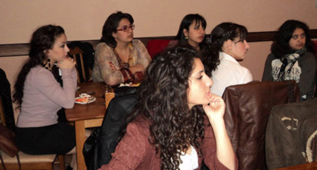 Young people at presentation of the first issue of the Literary Almanac "Southern Caucasus" in Stepanakert, Nagorno-Karabakh, December 17, 2011. Photo by Albert Voskanyan: http://adjaria.kavkaz-uzel.ru/blogs/929