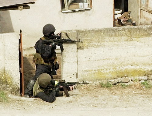 Law enforcers' special operation in the village of Khasanya, Kabardino-Balkaria; Nalchik, April 2012. Courtesy of the http://www.nak.fsb.ru/