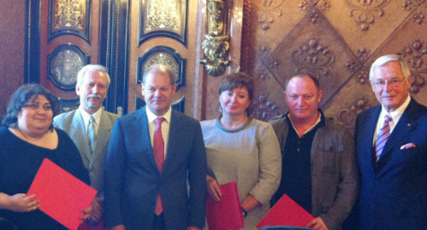 The awarding ceremony of the annual Gerd Bucerius Prize "Free Press of Eastern Europe-2012" to journalists from CIS countries was held in the Town Hall of Hamburg. May 24, 2012. Photo by Abdullah Duduev