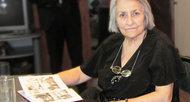 Josepha Bagdasaryan, whose sister went missing, in the office of the public organization "Union of Relatives of Missing People", Nagorno-Karabakh, Stepanakert, June 29, 2012. Photo by Alvard Grigoryan for the "Caucasian Knot"