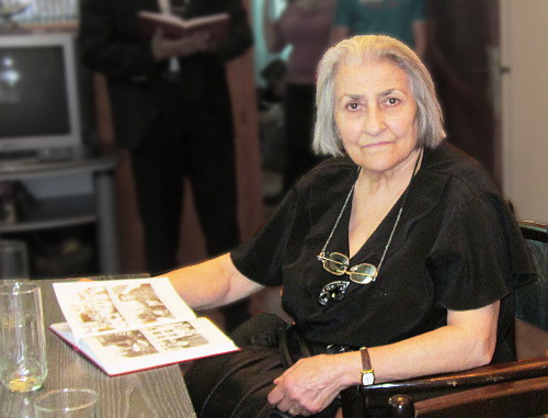 Josepha Bagdasaryan, whose sister went missing, in the office of the public organization "Union of Relatives of Missing People", Nagorno-Karabakh, Stepanakert, June 29, 2012. Photo by Alvard Grigoryan for the "Caucasian Knot"