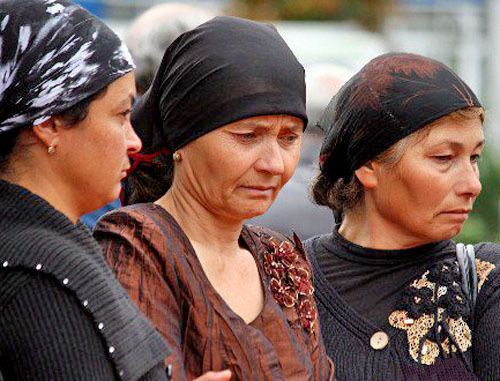 Relatives of law enforcers who perished in the militants' attack on Nalchik; Kabardino-Balkaria, October 13, 2011. Courtesy of the http://kbr-time.ru