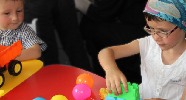 Children in kindergarten of Itum-Kali, Chechnya, 2012. Photo from http://itum-kali.com