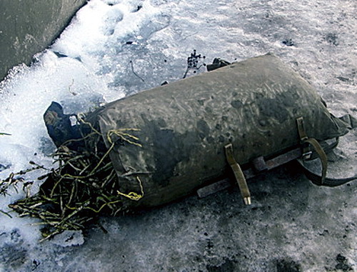 Sack of ramson (wild leek) of one of the residents of the Achkhoy-Martan District shot dewad by power agents in February 2010. Photo by Tatiana Lokshina, Human Rights Watch