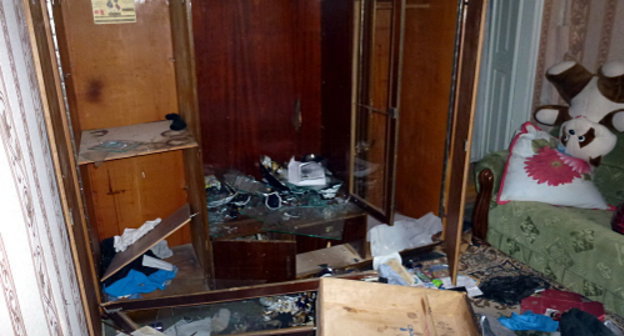 Inside one of the houses of the village of Gimry after the special operation; Dagestan, May 10, 2013. Photo by Akhmed Magomedov for the "Caucasian Knot"