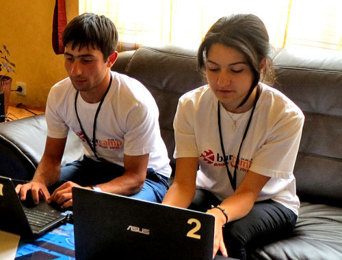 Participants of "Barcamp Artsakh 2013" forum, Nagorno-Karabakh, town of Shushi, July 25, 2013. Photo by Alvard Grigoryan for the “Caucasian Knot”. 