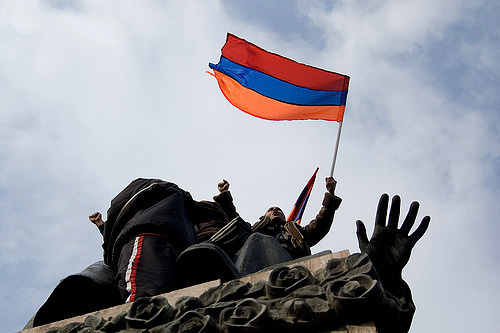 Armenia, Yerevan. Opposition Rally, Feb 16, 2008. Photo by www.flickr.com/photos/totemik, Tatevik Hovhannisyan