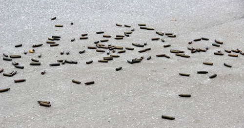 Empty shells at the place of CTO. Grozny, December 4, 2014. Photo by Magomed Magomedov for the "Caucasian Knot"