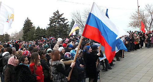 Participants of the rally in Makhachkala, March 18, 2015. Photo by Patimat Makhmudova for the ‘Caucasian Knot’.