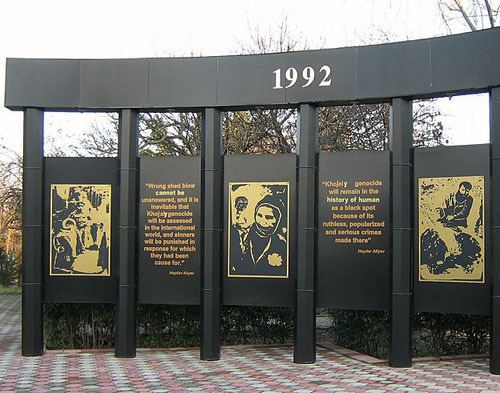 Azerbaijan, Lenkoran. Fragment of Memorial "To Victims of Khodzhaly Genocide". Photo by http://ru.wikipedia.org