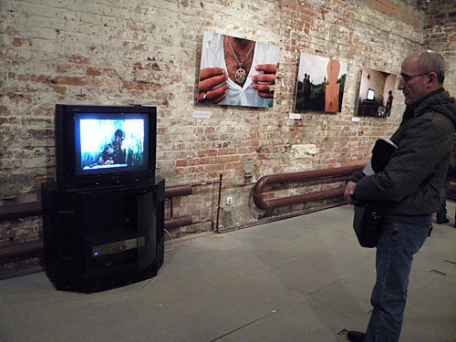 Opening of the "Rooted away" - a photographic exhibition of Yuri Ivaschenko's works. Video presentation of the photofraphs. Moscow, The Andrei Sakharov Museum and Public Center, March 1, 2010. Photo by the "Caucasian Knot"