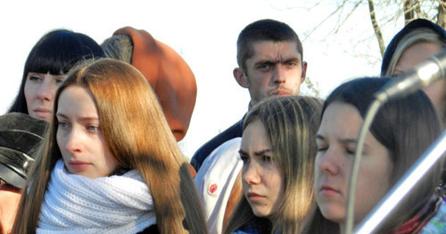 Participants of the rally held to mark the second anniversary of the terror act in Volgograd. OCtober 21, 2015. Photo by Tatyana Filimonova for the "Caucasian Knot"