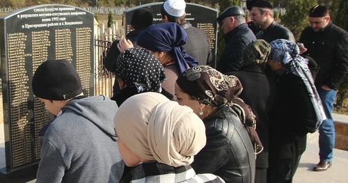 Ingushetia residents at the rally in memory of the Ossetian-Ingush conflict victims, October 31, 2015. Photo: Nazrangrad.ru