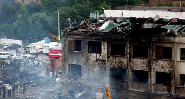 Terror act at the GOVD building in Nazran. Ingushetia, August 17, 2009. Photo by the "Caucasian Knot" 