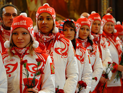 Festive send-off of Russian team to Vancouver to ХХI Olympic Games. Moscow, January 28, 2010. Photo from sight www.vancouver-2010.ru, author Michail Voskresenski