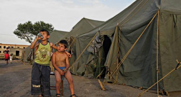 Tent camp of refugees from South Ossetia in a Tbilisi suburb. Georgia, August 2008. Photo by Guram Muradov/http://civil.ge