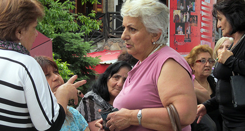 Workers of "Nairit" at the protest action in Yerevan on 11.06.16. Photo by Tigran Petrosyan for the "Caucasian Knot"