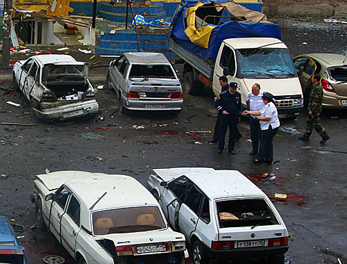 Results of terror act near the central marketplace of Vladikavkaz in Dzhanaev Street, September 9, 2010. Photo by Vladimir Mukagov for the "Caucasian Knot"