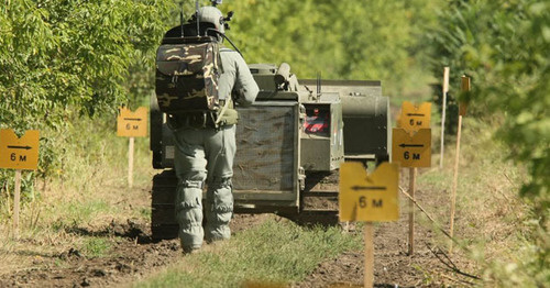 Demining the land. Photo: Sputnik/Said Tsarnaev