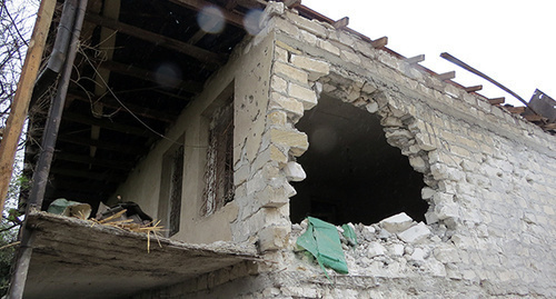 Results of shellfire in Matagis and Martakert communities, Nagorny Karabakh, April 17, 2016. Photo by Alvard Grigoryan for the 'Caucasian Knot'.  