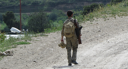 A military of the Army of the Nagorno-Karabakh in Mertakert. Photo by Alvard Grigoryan for the "Caucasian Knot"