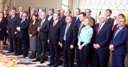 Participants of the press-conference of EU represantatives in Georgia, Tbilisi, February 27, 2017. Photo by Galina Gotua for the 'Caucasian Knot'. 