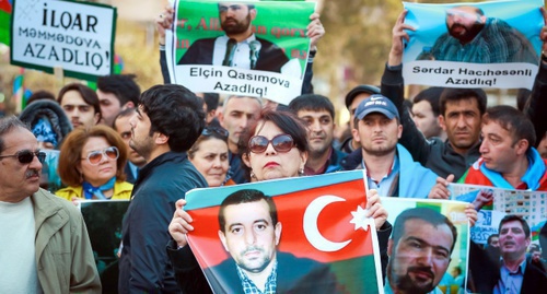 Participants of rally in Baku, April 8, 2017. Photo by Aziz Karimov for the 'Caucasian Knot'. 