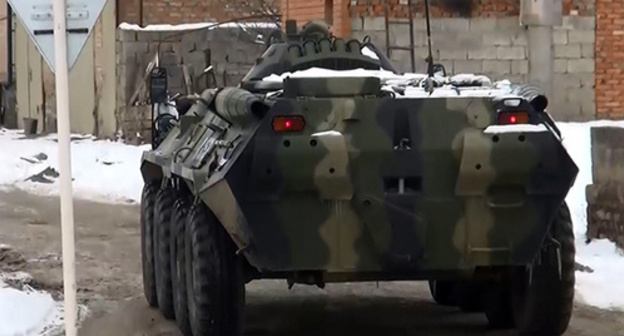 Special forces vehicles during special operation in Nalchik. Photo: http://nac.gov.ru/kontrterroristicheskie-operacii/v-dagestane-v-rezultate-kto-neytralizovany-troe.html