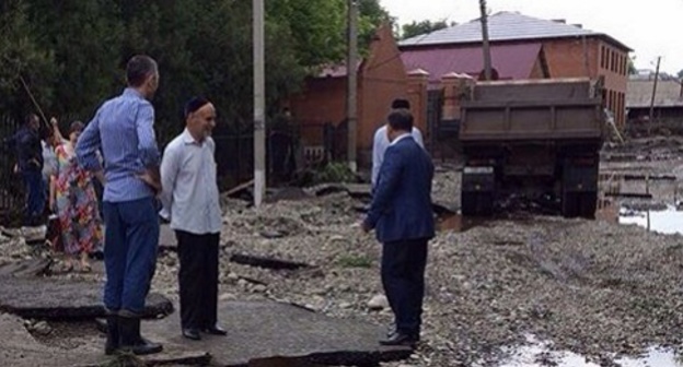 Destroyed road in Ekazhevo. Photo: Ingushavtodor