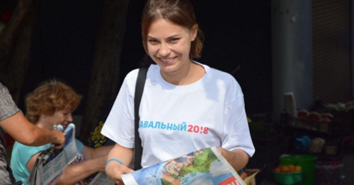 A volunteer of Alexei Navalny's office in Krasnodar. Photo: the Alexei Navalny's office on its page on VKontakte