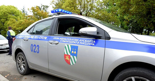 A police car. Abkhazia. Photo: Sputnik/Tomas Tkhaytsuk