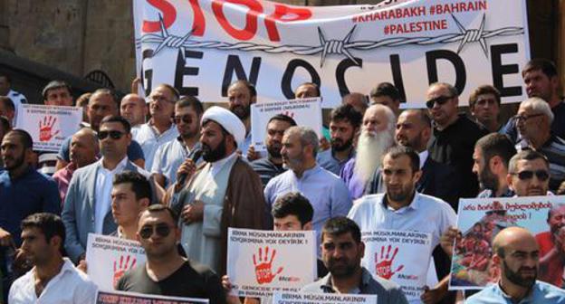 Rally in support of Myanmar Muslims in Tbilisi, September 13, 2017. Photo by Inna Kukudzhanova for the Caucasian Knot.