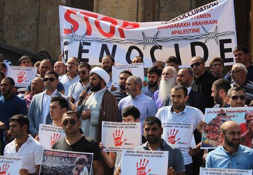 Rally in support of Myanmar Muslims in Tbilisi, September 13, 2017. Photo by Inna Kukudzhanova for the Caucasian Knot.