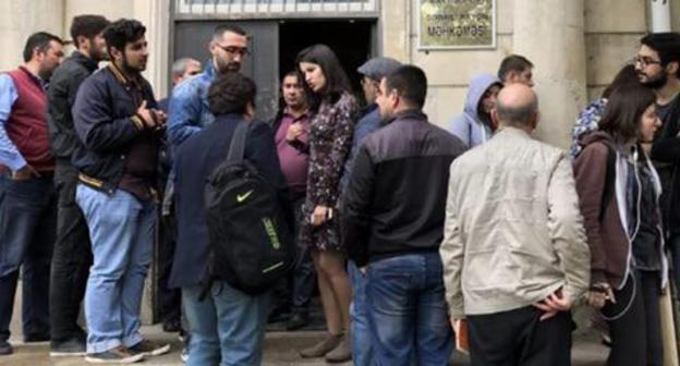 Court building in Baku where court hearings on Azadliq Radio website take place, May 3, 2017. Photo: RFE/RL