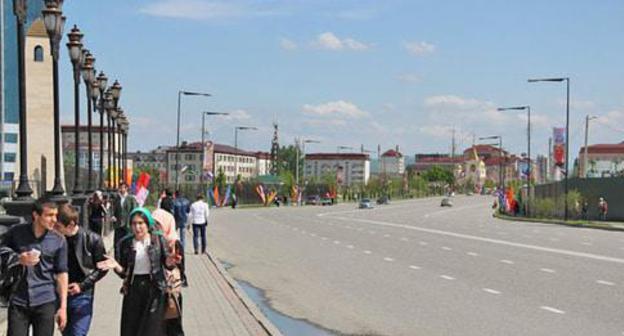 Putin Avenue. Grozny. Photo by Magomed Magomedov for "Caucasian Knot"