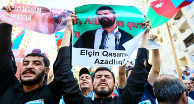 Rally under the slogan: "Stop Corruption, Freedom for Political Prisoners!" was held at the stadium in the Yasamal District of Baku on September 23. Still picture of the Caucasian Knot video. 