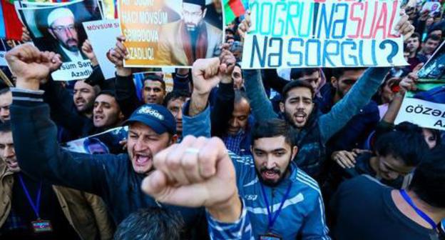 The participoants of the opposition rally. Baku, October 7, 2017. Photo by Aziz Karimov for the "Caucasian Knot"